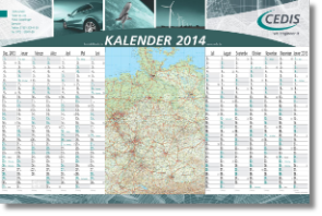 Year planner with map